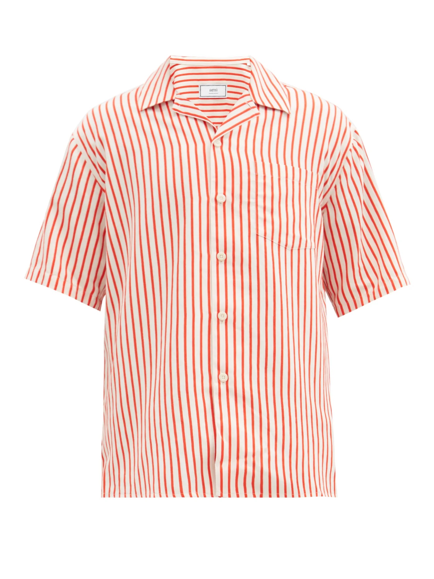 Cuban-collar striped shirt - 1