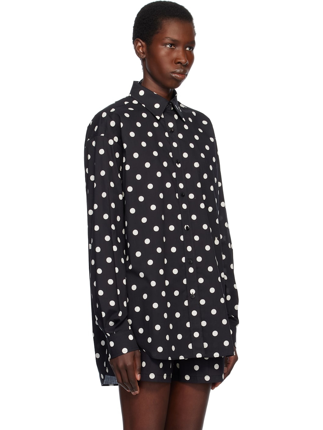 Black Allover Polka Dots Shirt - 2