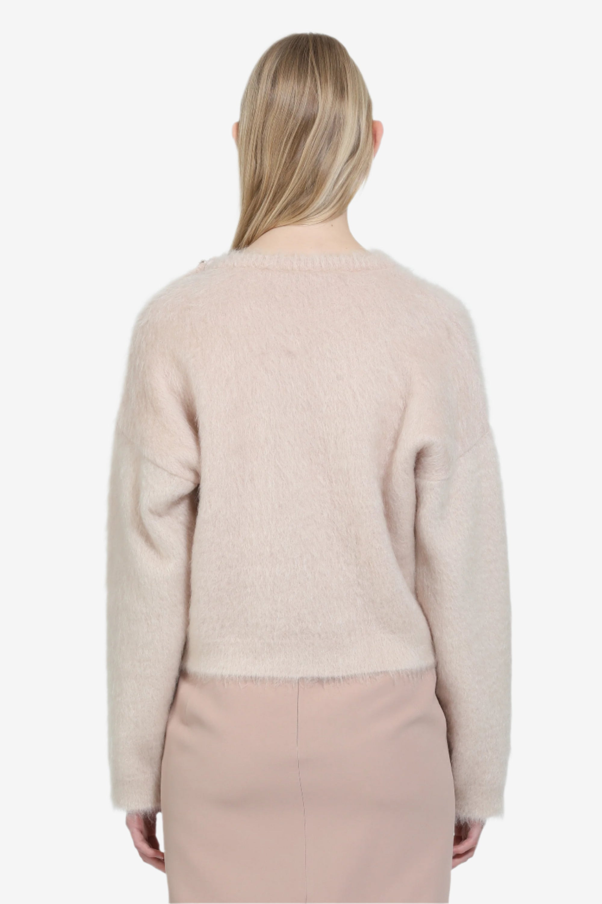 SWEATER WITH FLOWER JEWEL BUTTON - 2