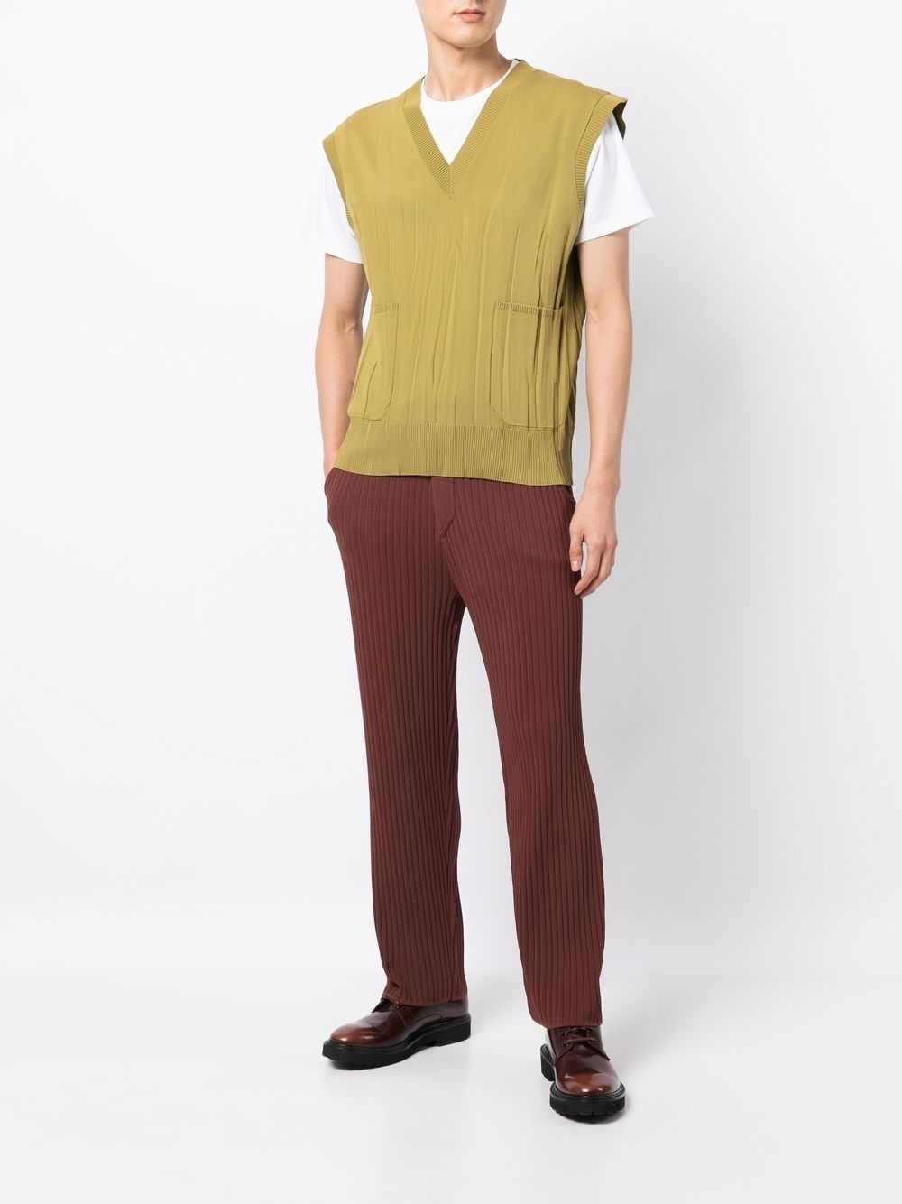 RIBBED STRAIGHT-LEG TROUSERS - 5