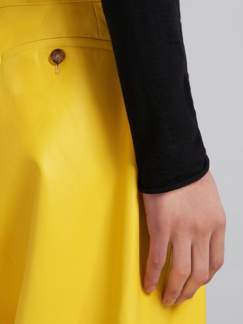 YELLOW NAPPA LEATHER TAILORED TROUSERS - 4