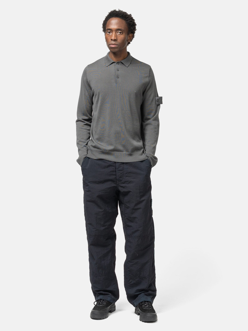 Stone Island Ghost Piece Light RWS Wool LS Polo Sweater Dark Grey outlook