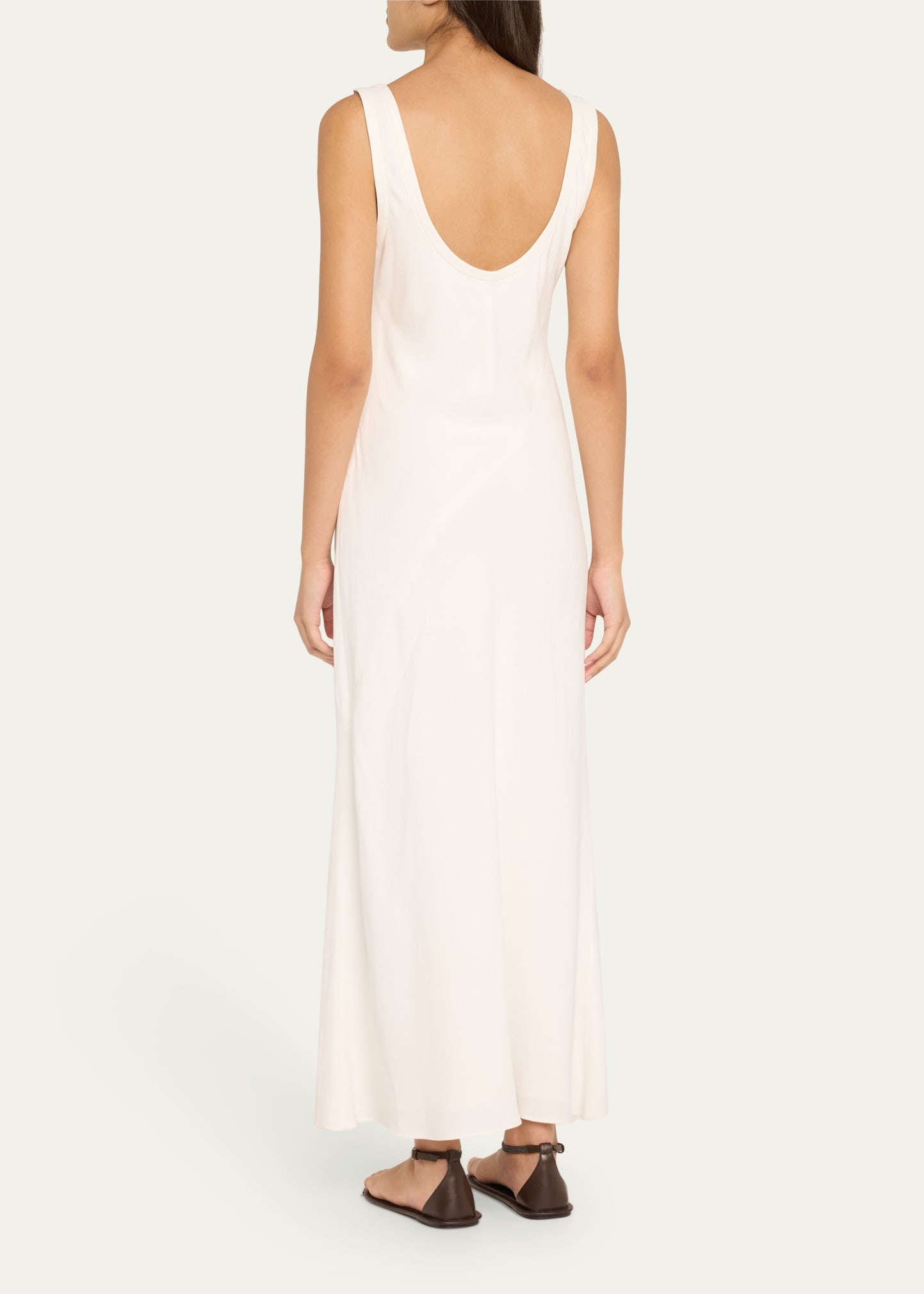 Monili Shoulder Fluid Linen Twill Tank Dress - 3