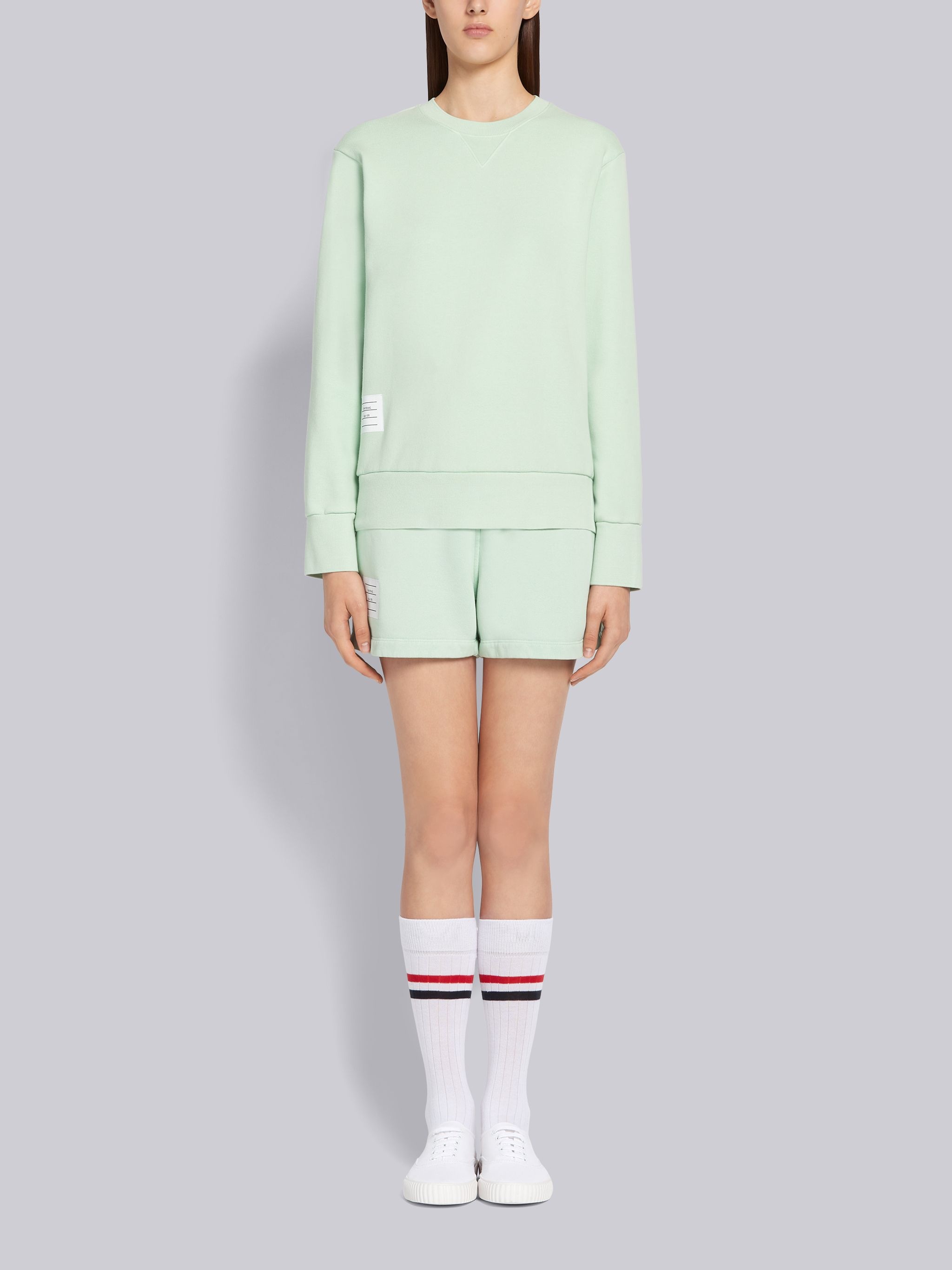 Green Classic Cotton Loopback Garment Dyed Shorts - 4