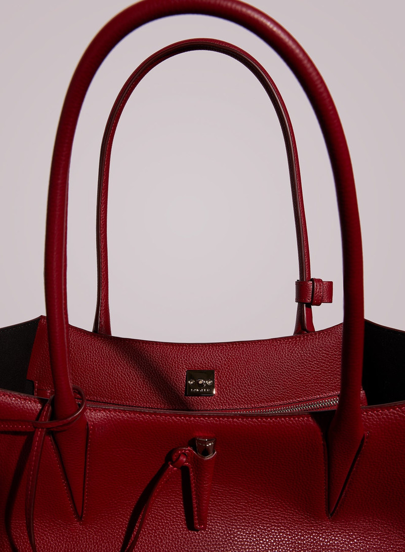 red grained leather fang bag 5