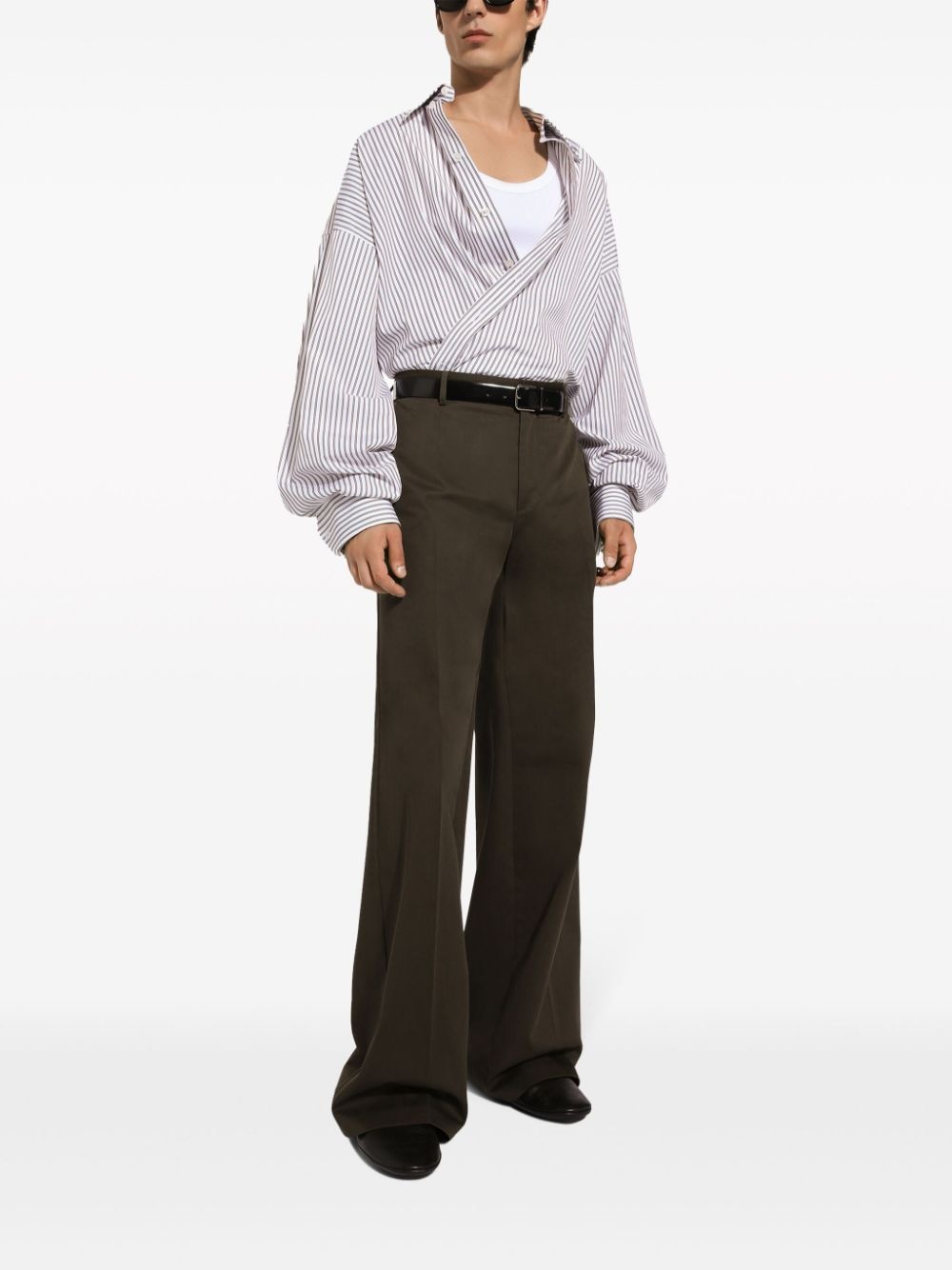 wide-leg cotton trousers - 2
