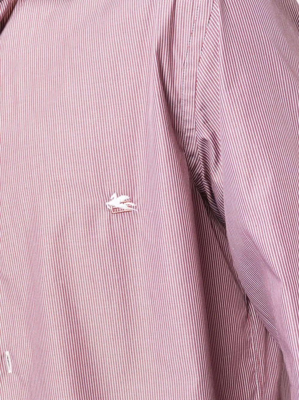 embroidered-logo button-up shirt - 5