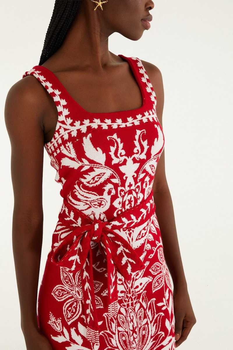 FARM RIO Red Miranda Knit Mini Dress outlook