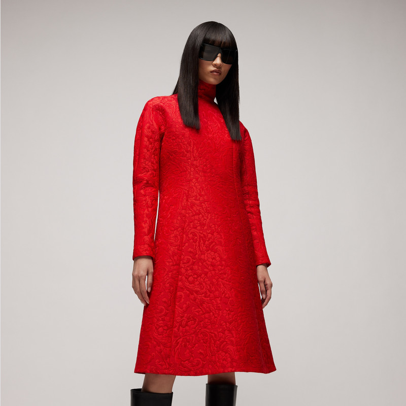 Floral wool brocade dress 4