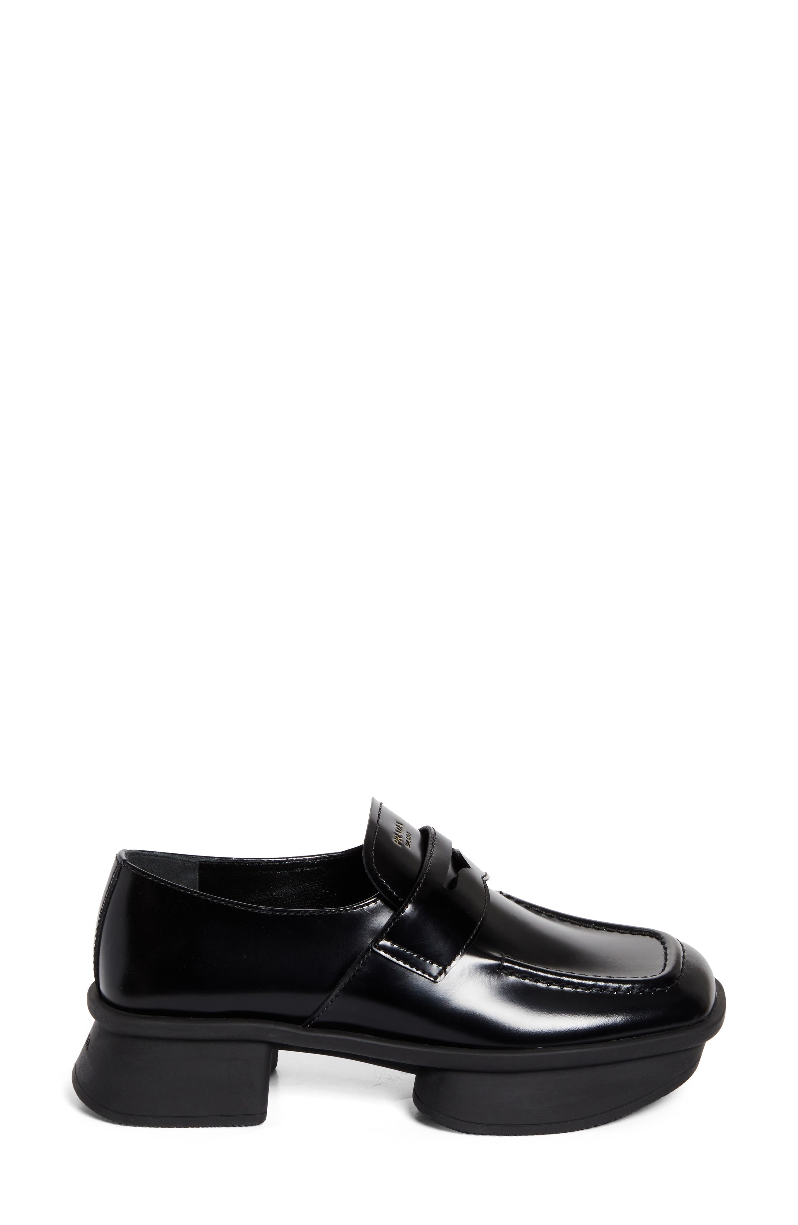 Prada Re-Edition Equal Platform Penny Loafer in Nero at Nordstrom - 3