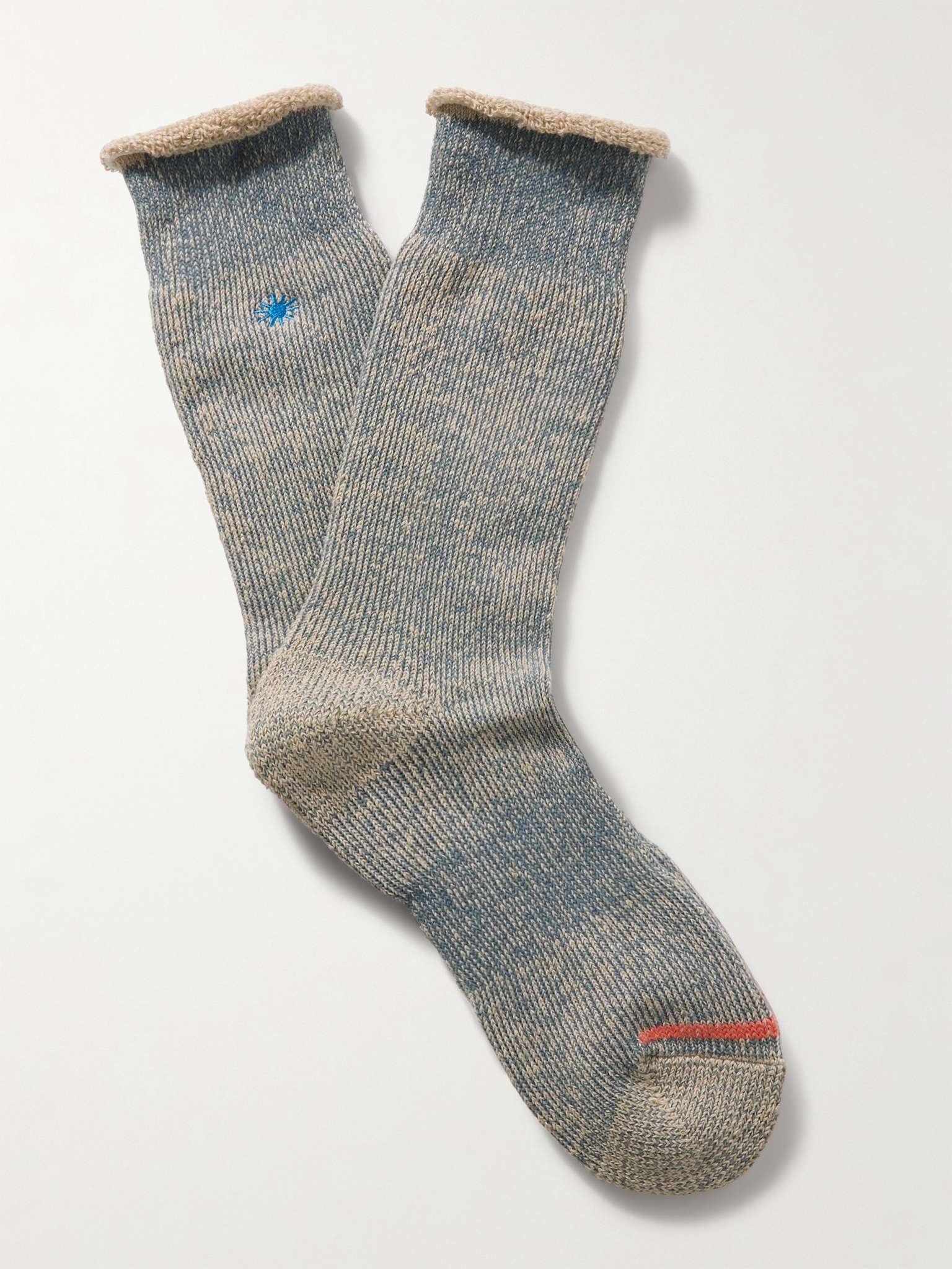 GOHEMP Embroidered Ribbed Hemp-Blend Socks - 1