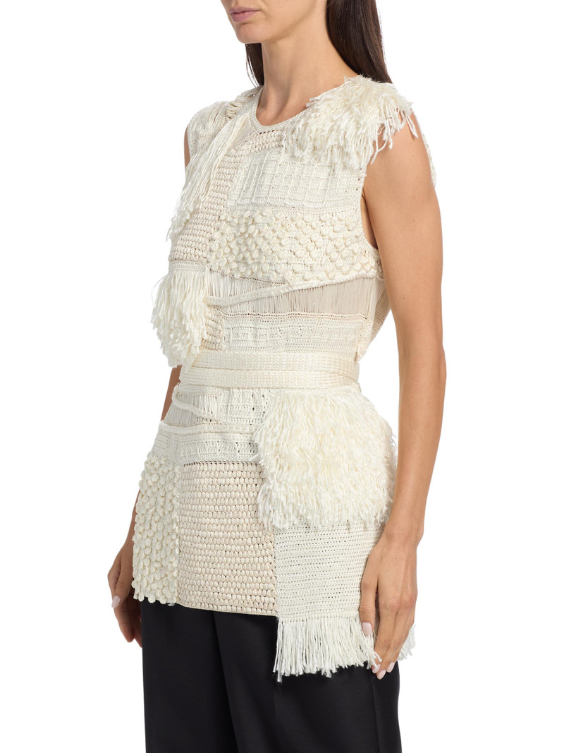 Women's Laia Crochet Silk Top - Cream 4