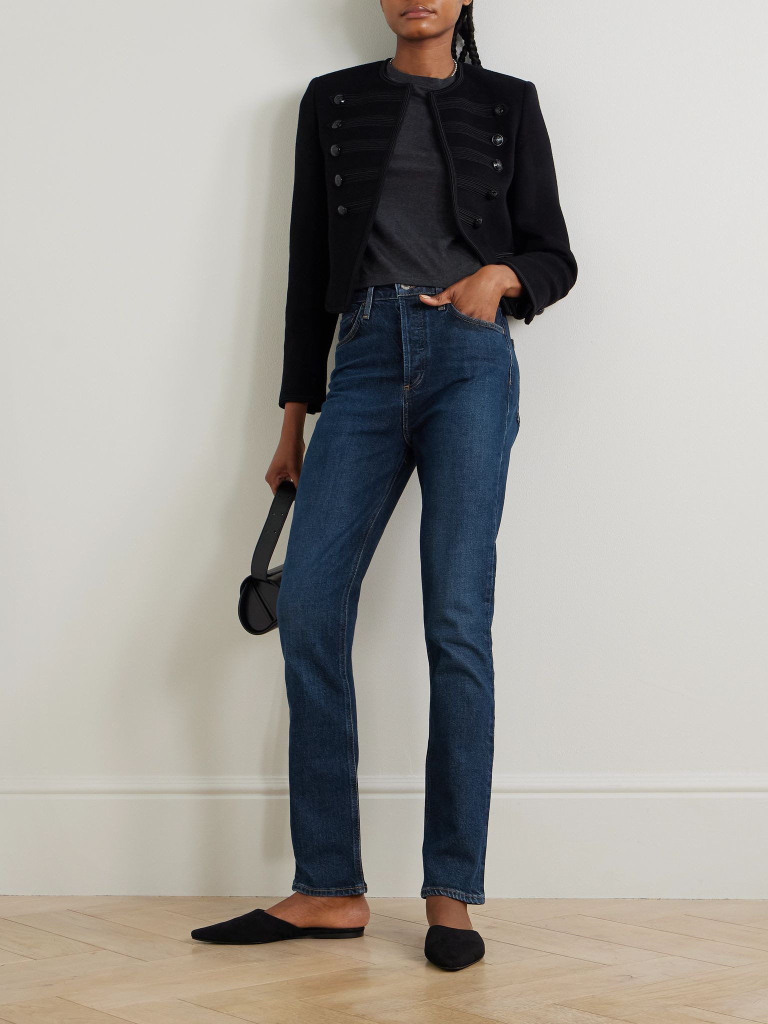 Freya high-rise slim-leg organic jeans Dark denim - 2