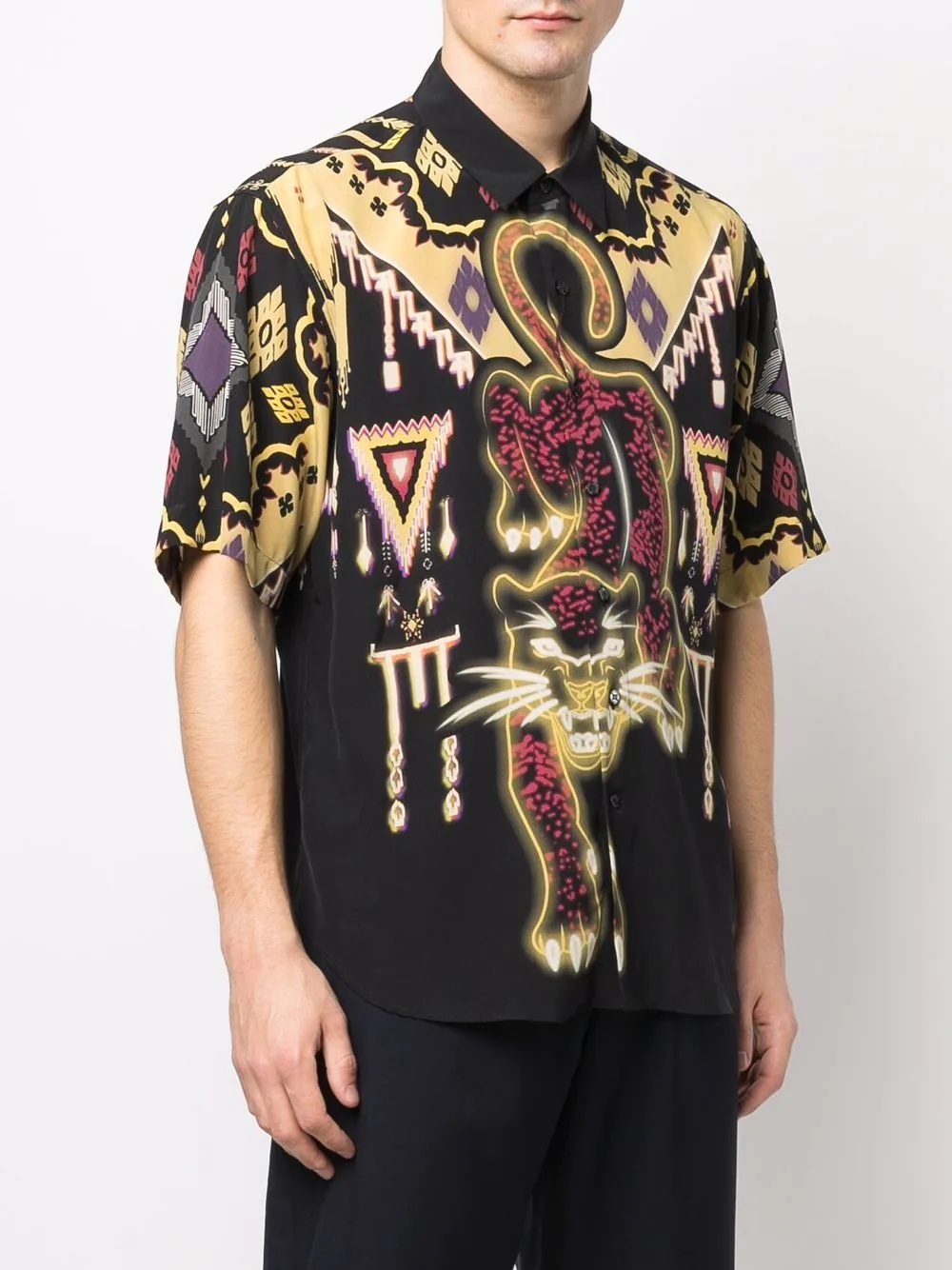 graphic-print silk shirt - 3