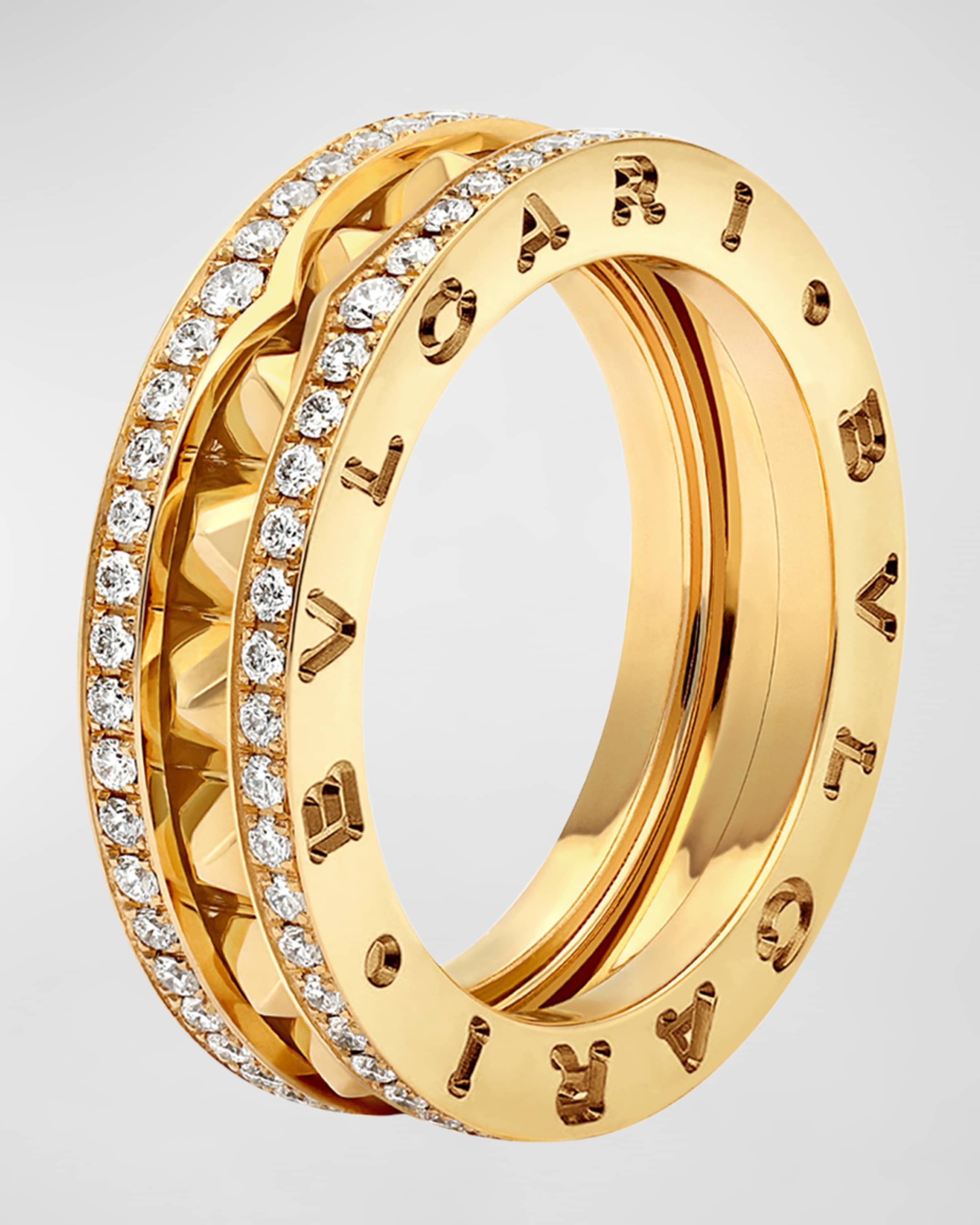 B.Zero1 Yellow Gold Diamond Edge Ring, EU 48 / US 4.5 - 1