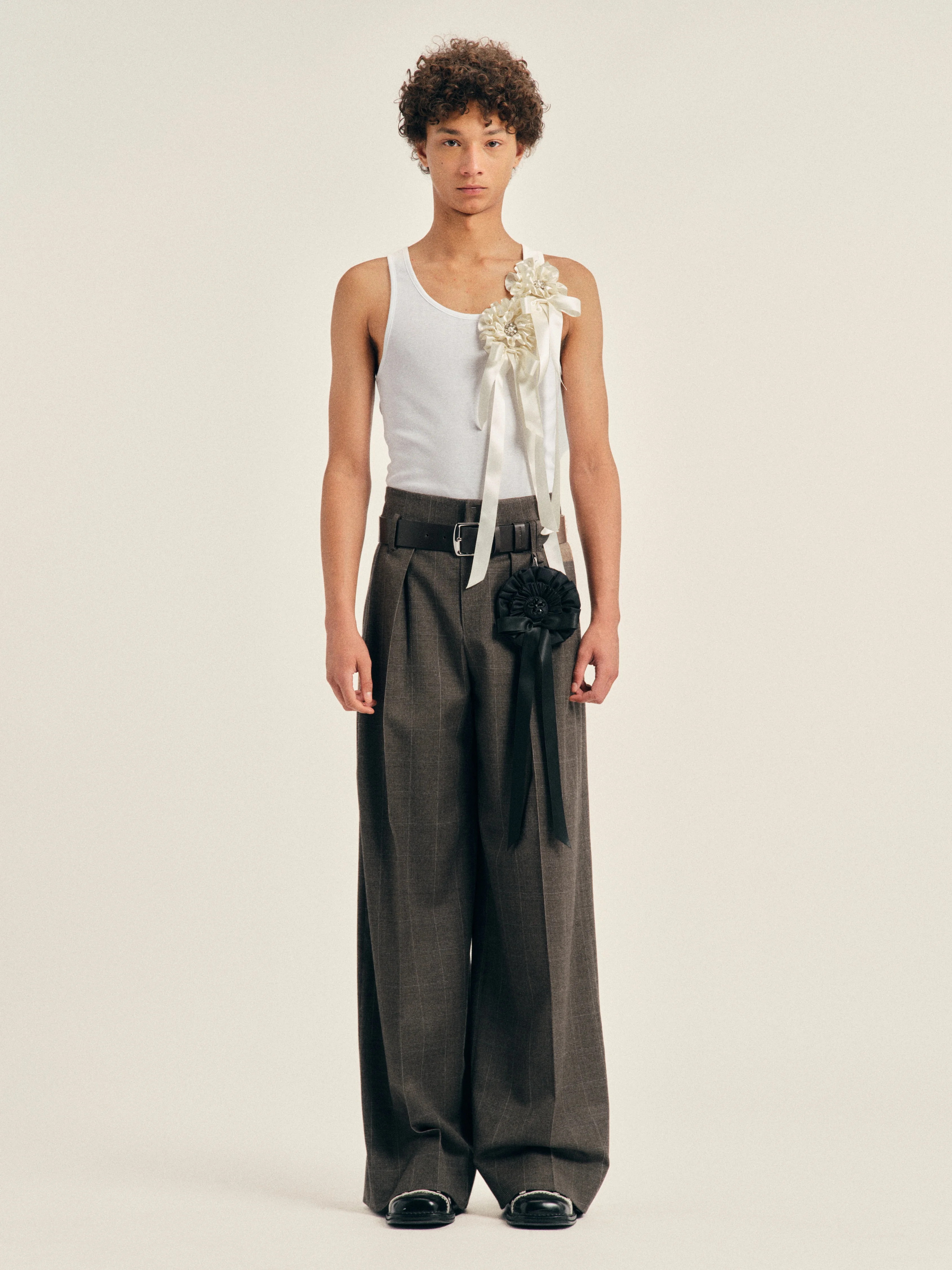Peeling Waist Wide Leg Trousers - 1