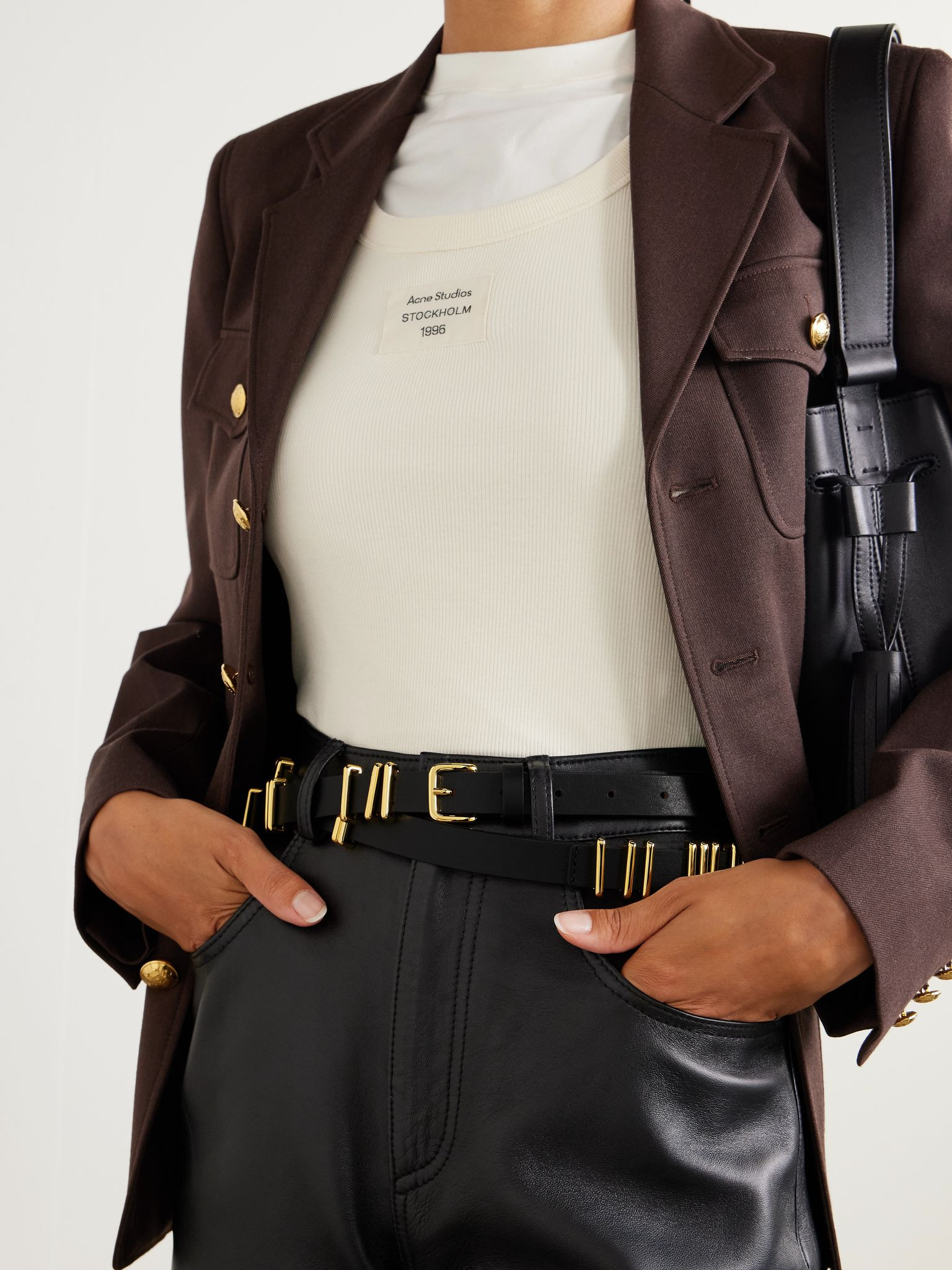 Richa embellished leather belt Black - 2