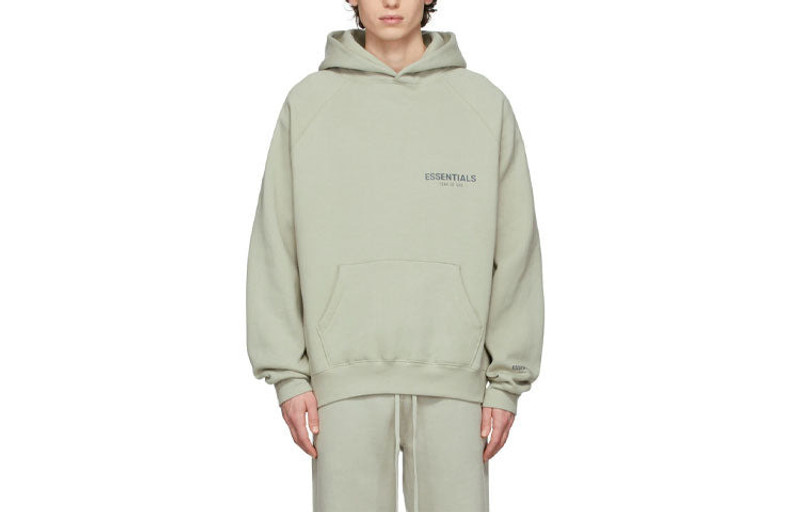 ESSENTIALS Fear of God Essentials FW21 Pullover Hoodie 'Green Concrete' FOG-FW21-107 outlook