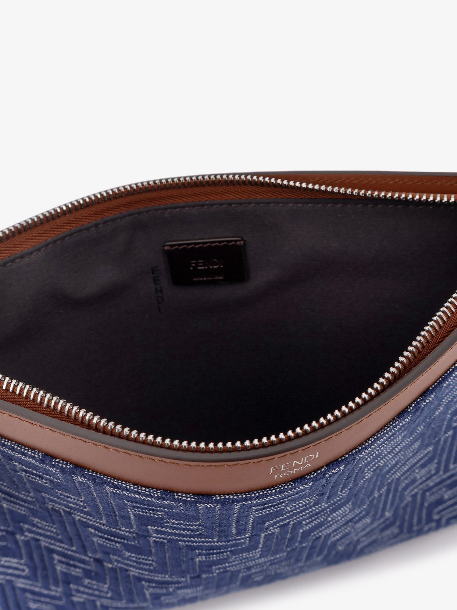 Fendi Men Ff Jacquard Denim Clutch - 5