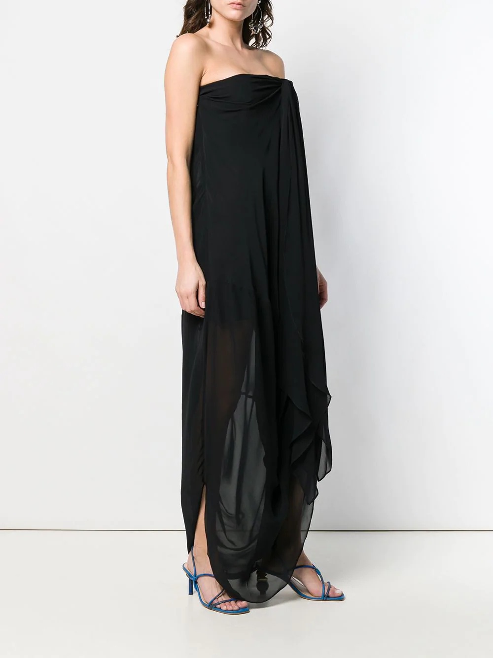 strapless asymmetric dress - 3