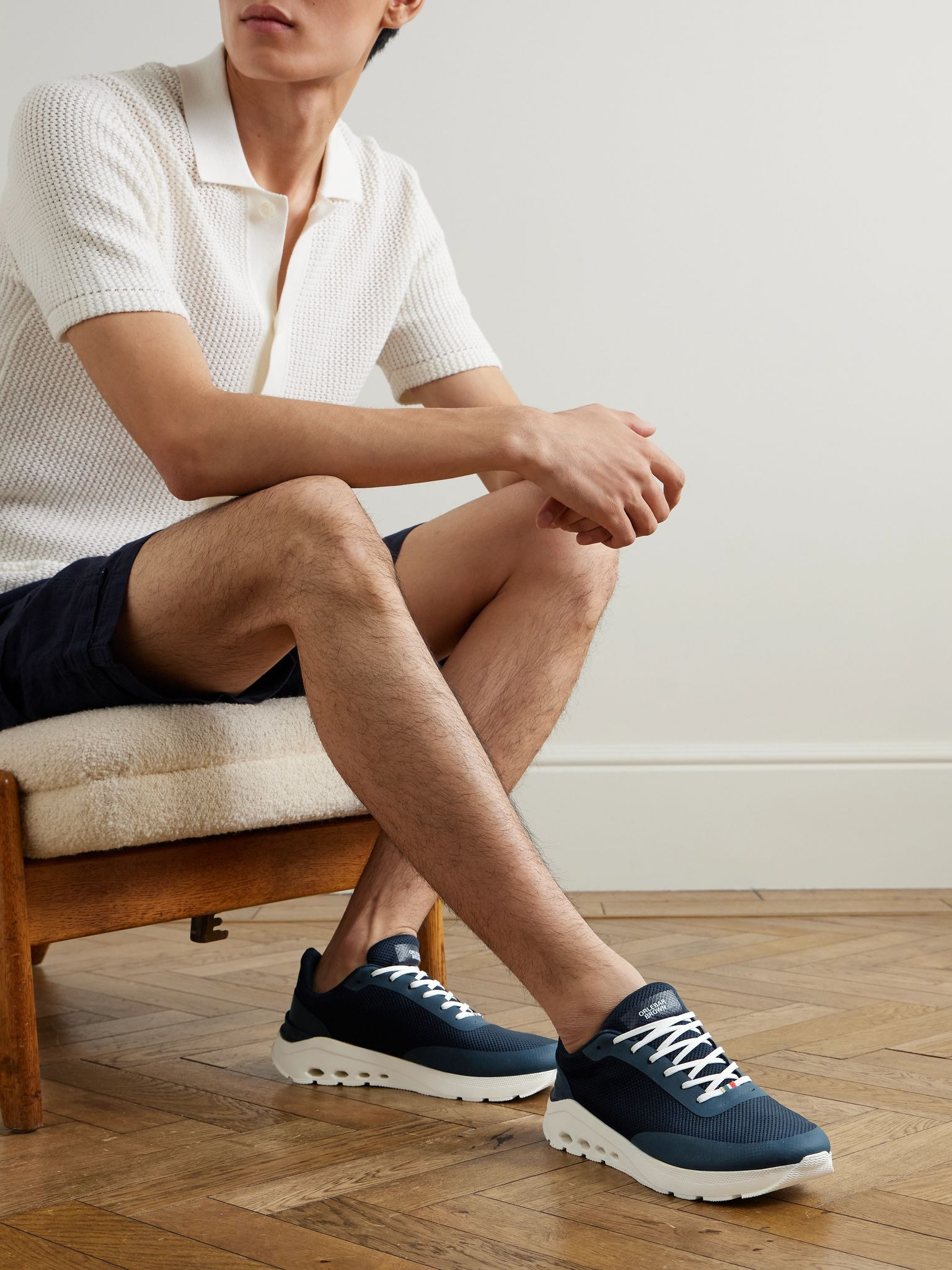 Hydro .B1 Rubber-Trimmed Mesh Sneakers Navy - 2