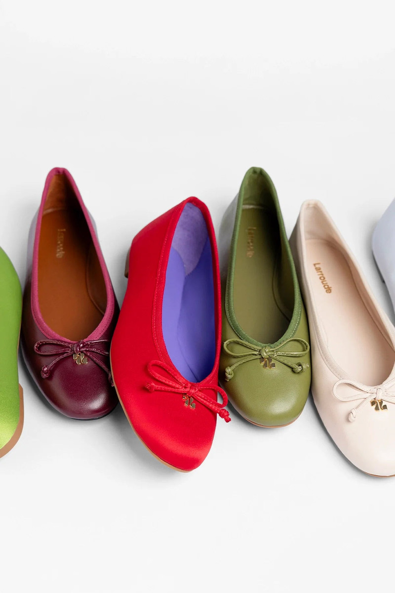 Pavlova Ballet Flat Cherry Satin 5