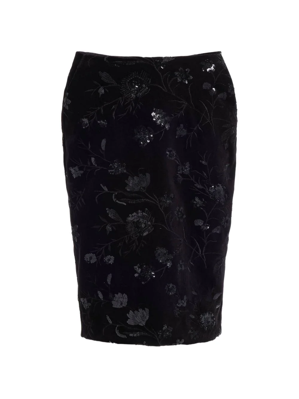 embroidered-details pencil midi skirt - 1