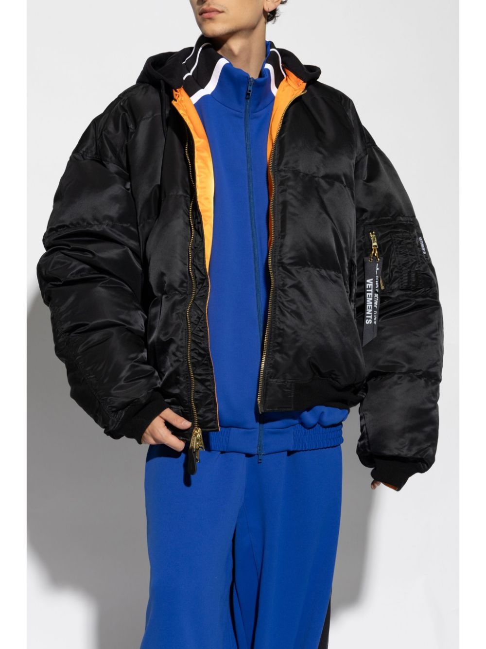 quilted hooded bomber jacket - 3