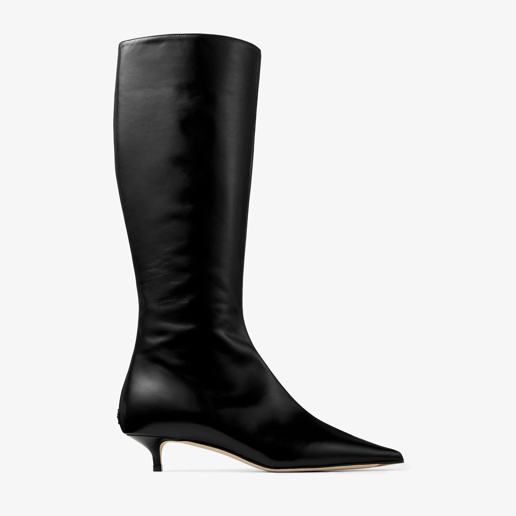 Amis Knee Boot 35 Black Soft Shiny Biker Leather Knee-High Boots - 1