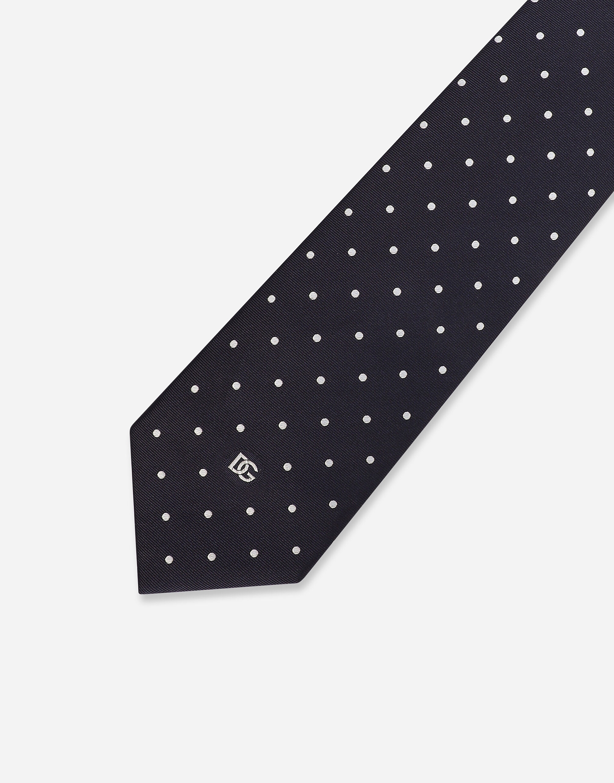 8-cm silk jacquard blade tie with DG logo - 2