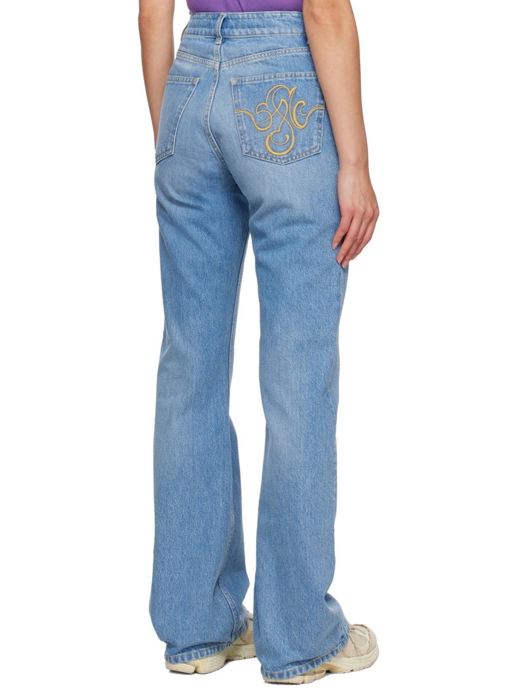 Blue Bootcut Jeans - 3