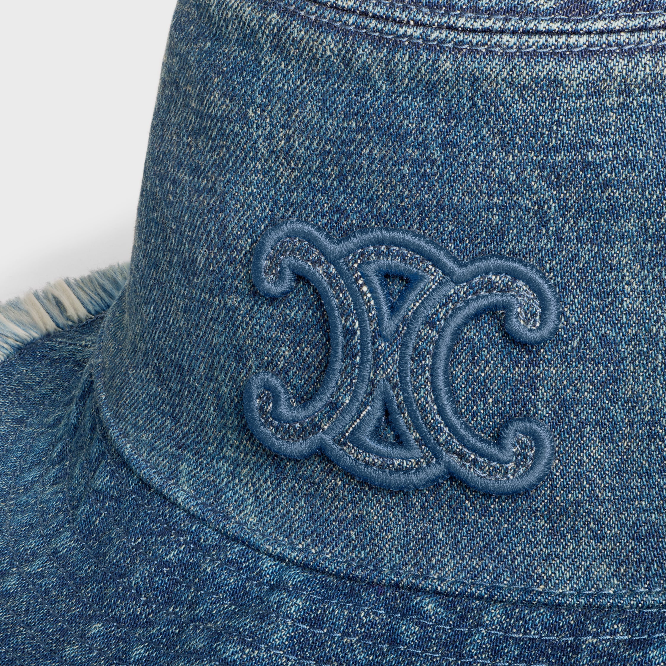triomphe bucket hat in dark union wash denim - 3