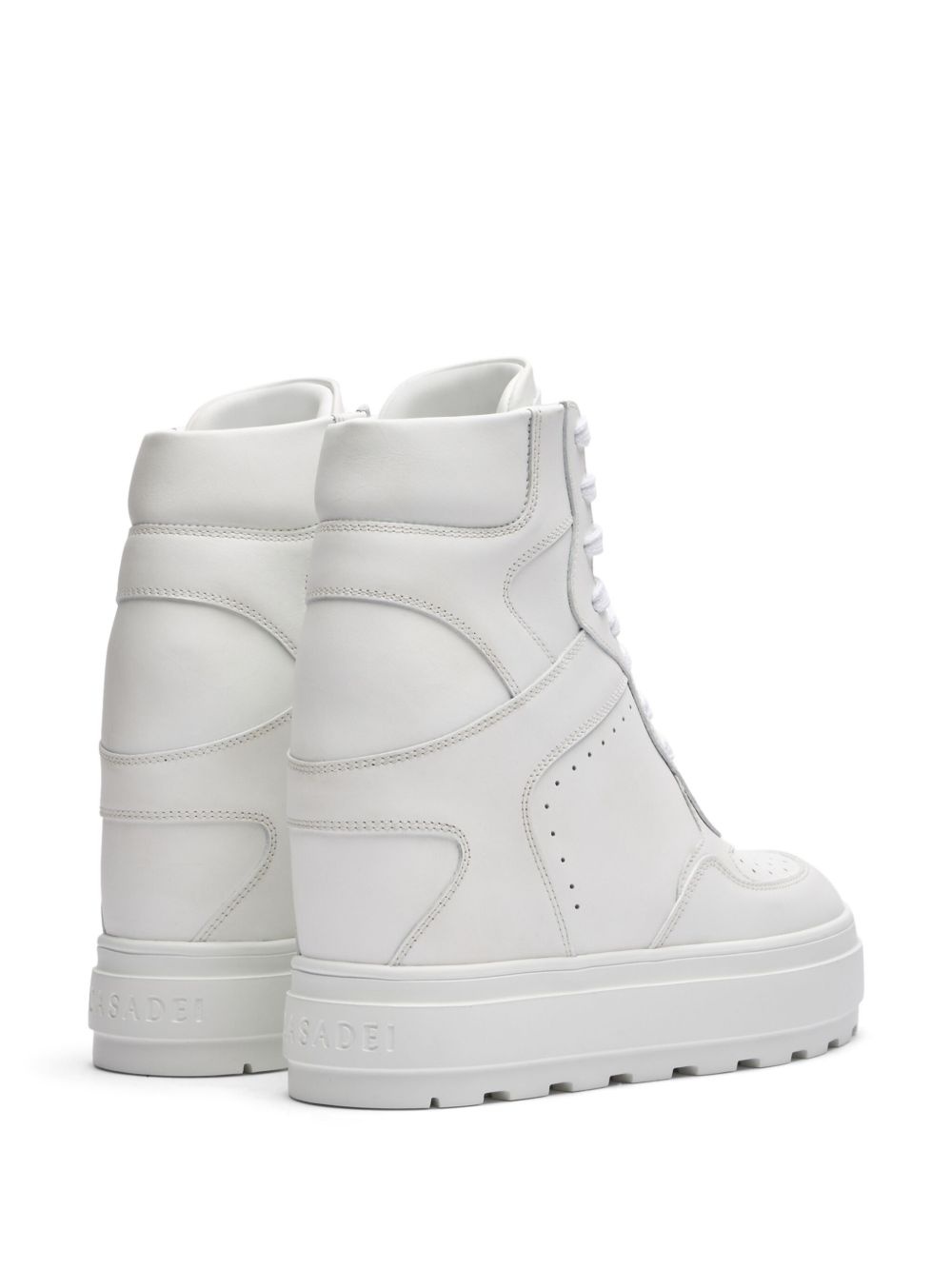 high-top leather sneakers - 4