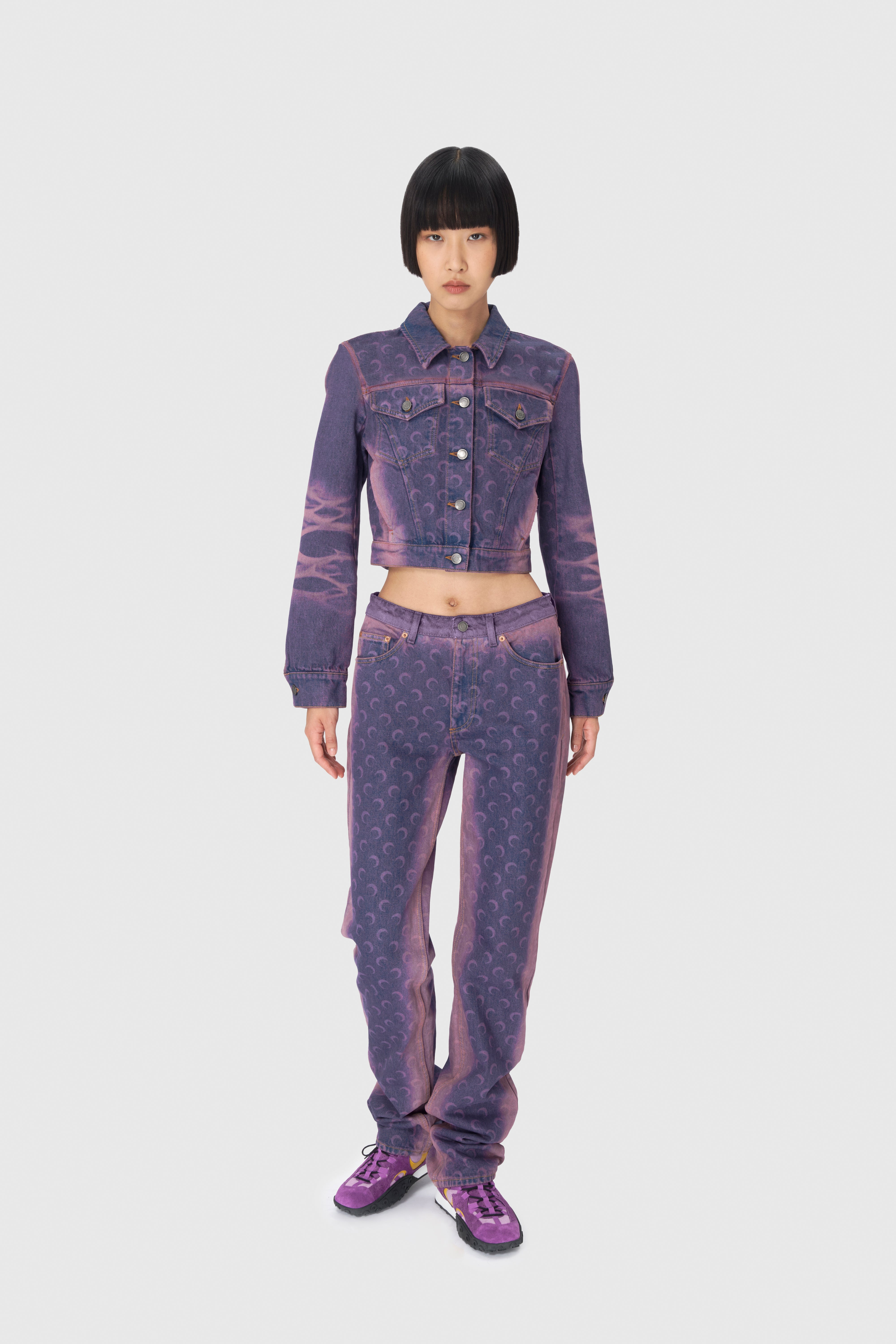 Moon Laser Denim Cropped Jacket - 2