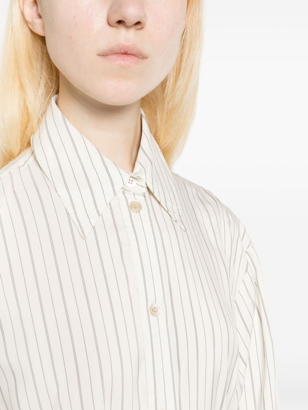 striped silk blend shirt - 5