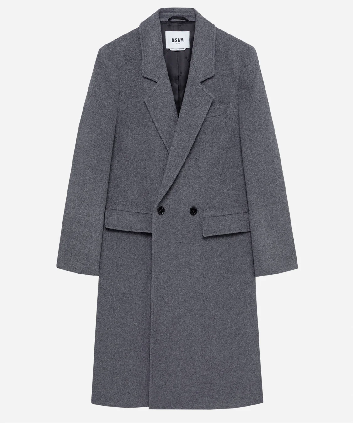 Double-breasted wool blend coat - 1