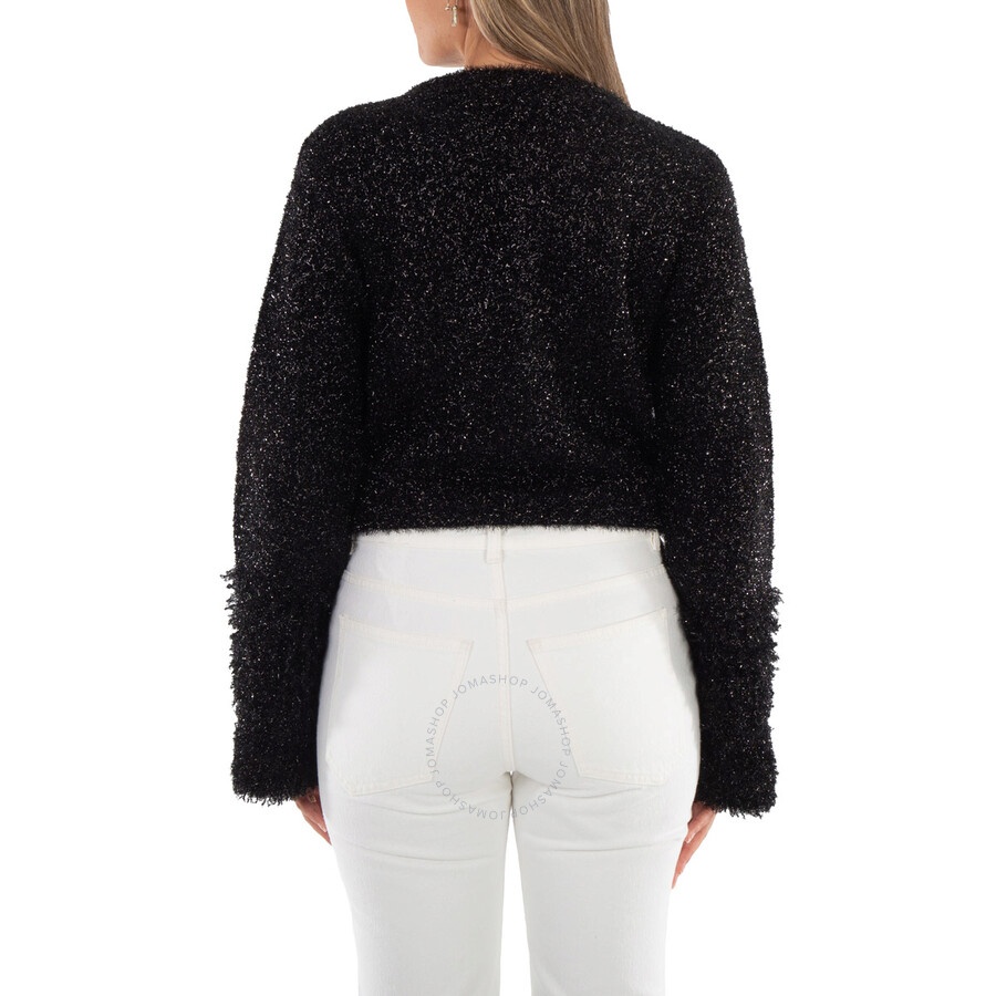 Rabanne Ladies Black Metallic Cropped Cardigan - 6