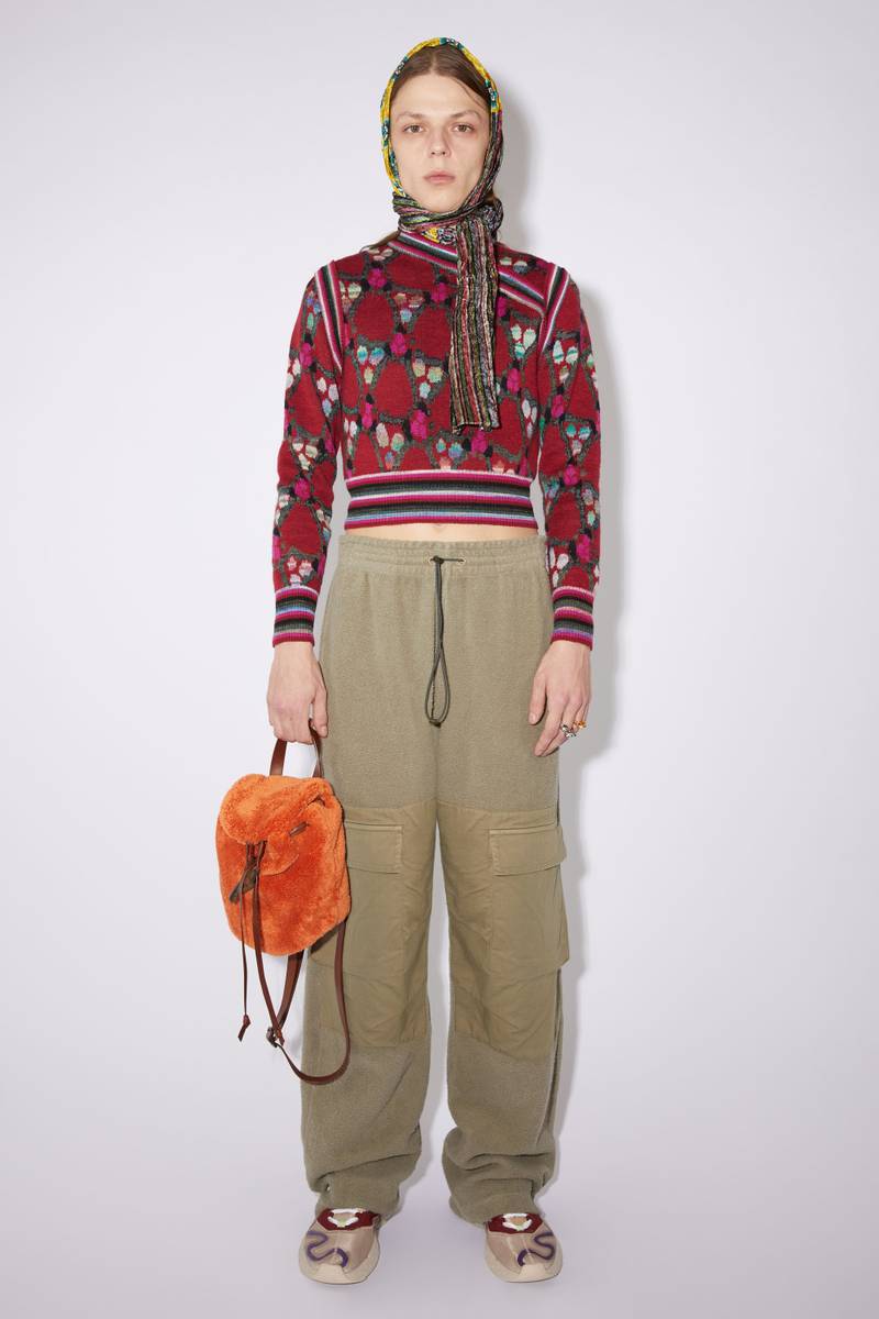 Acne Studios Ribbon logo lace-up sneakers - Multi beige outlook