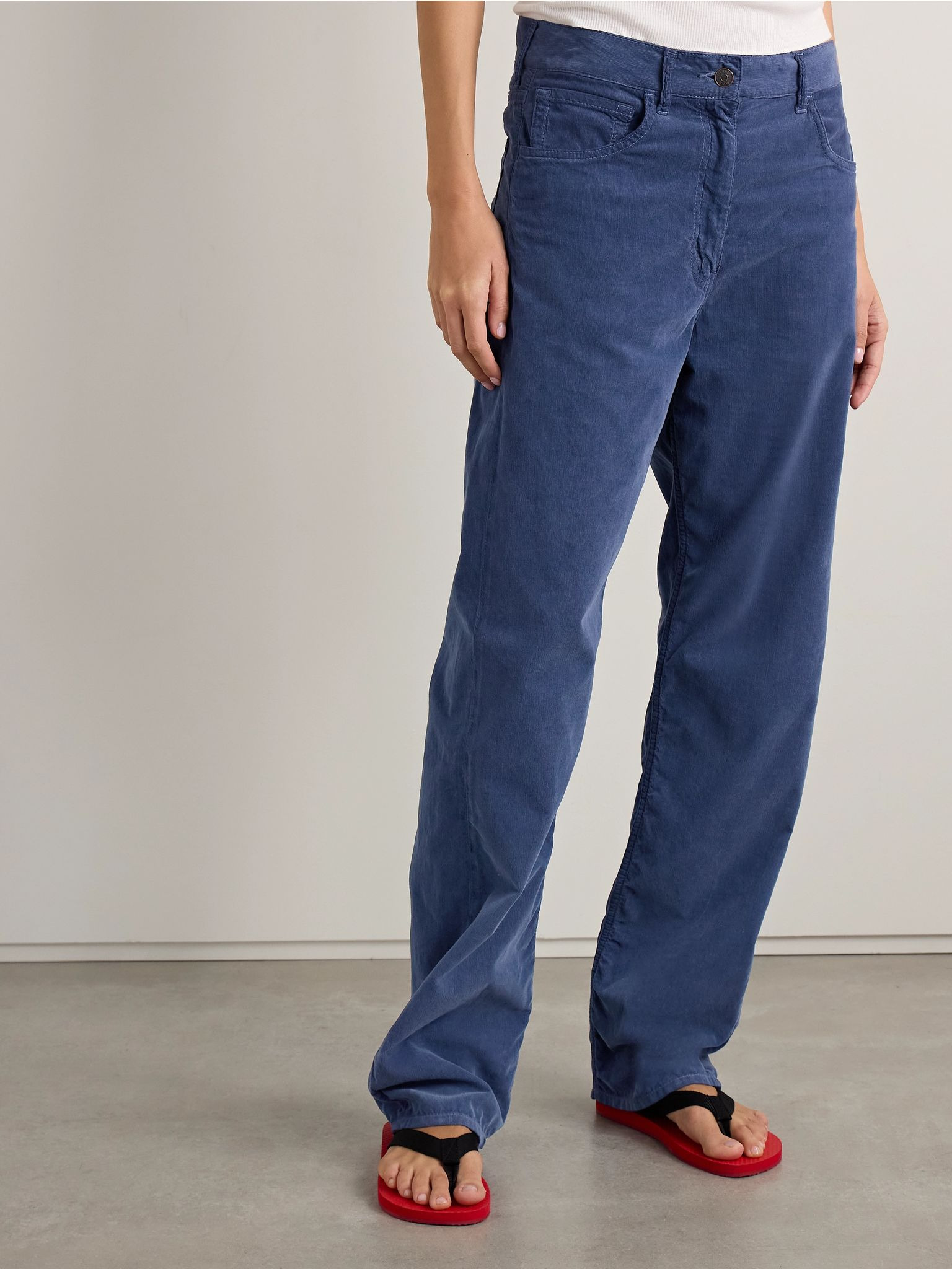 Tarley cotton-corduroy wide-leg pants Blue - 3