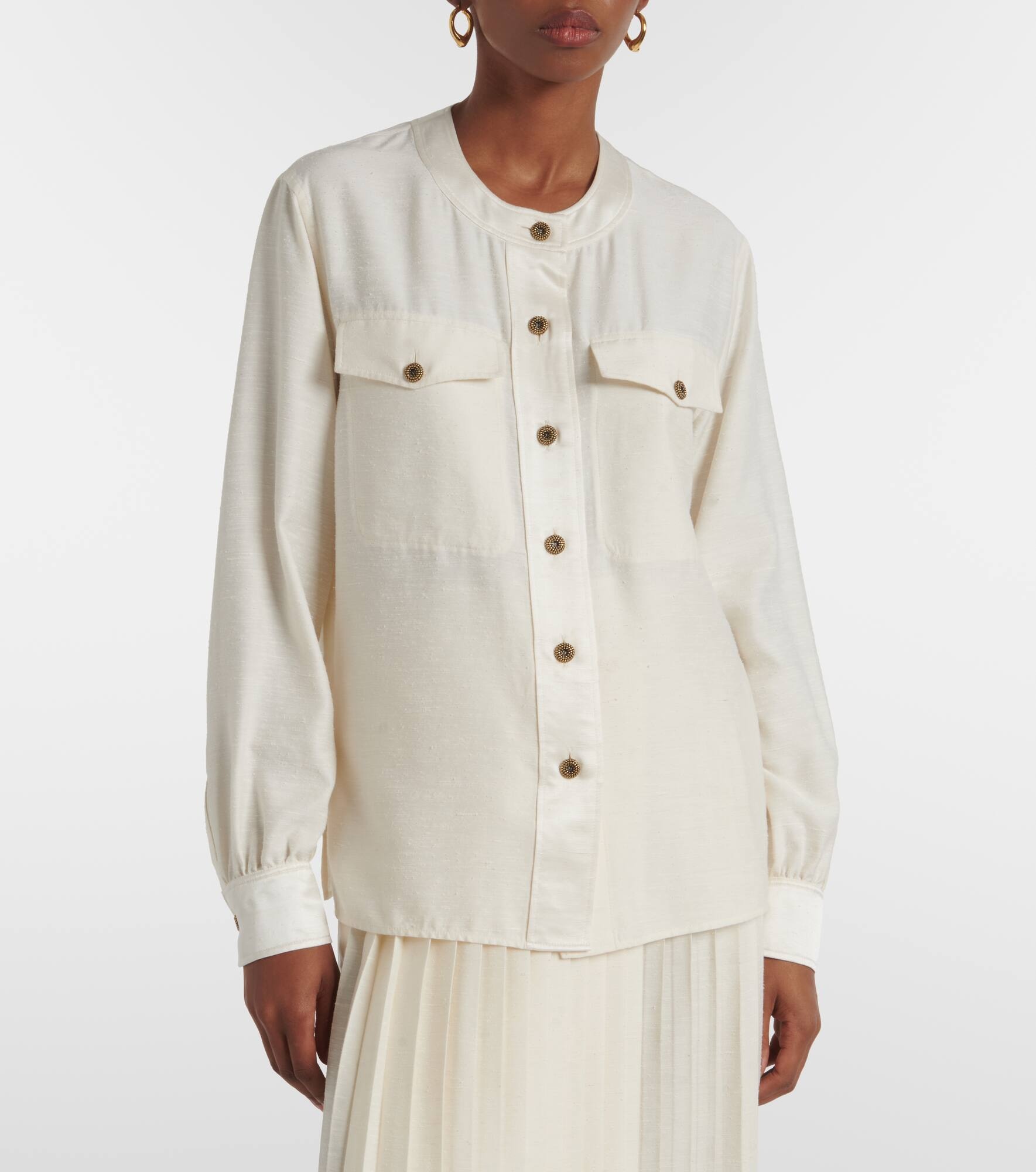Quincy silk shantung blouse - 6