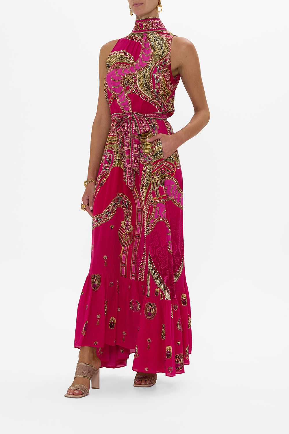 NECKTIE DRESS WITH ELASTICATED WAIST - 4