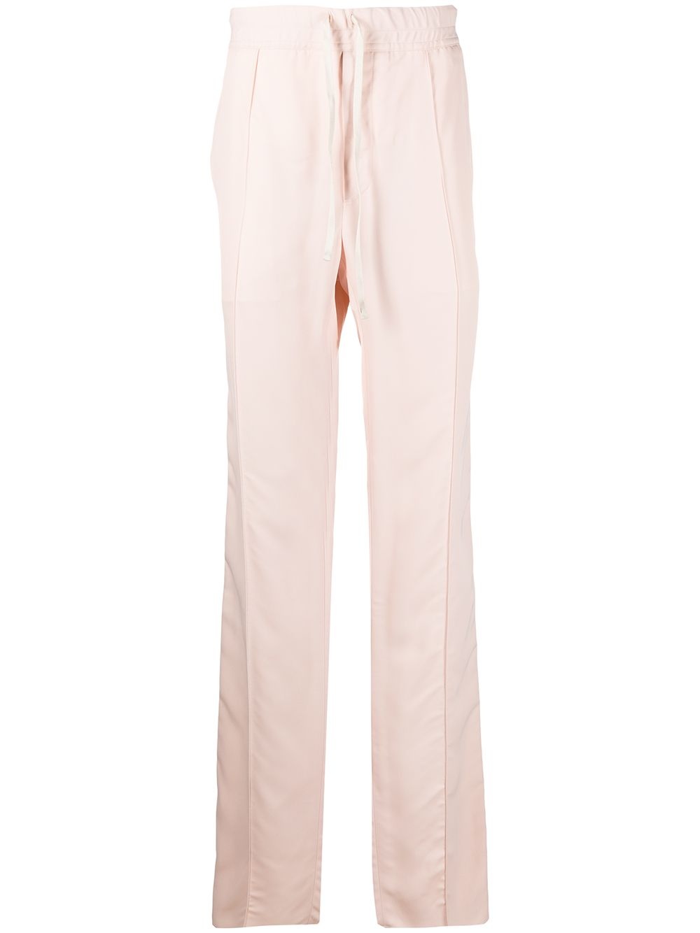 drawstring gabardine straight-leg trousers - 1