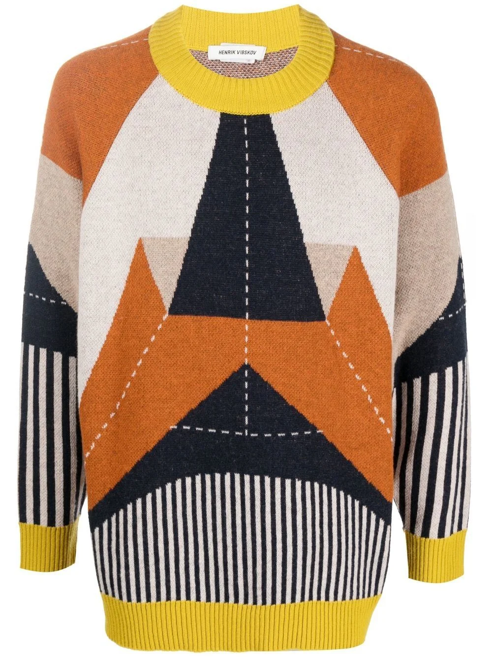 intarsia-knit design jumper - 1