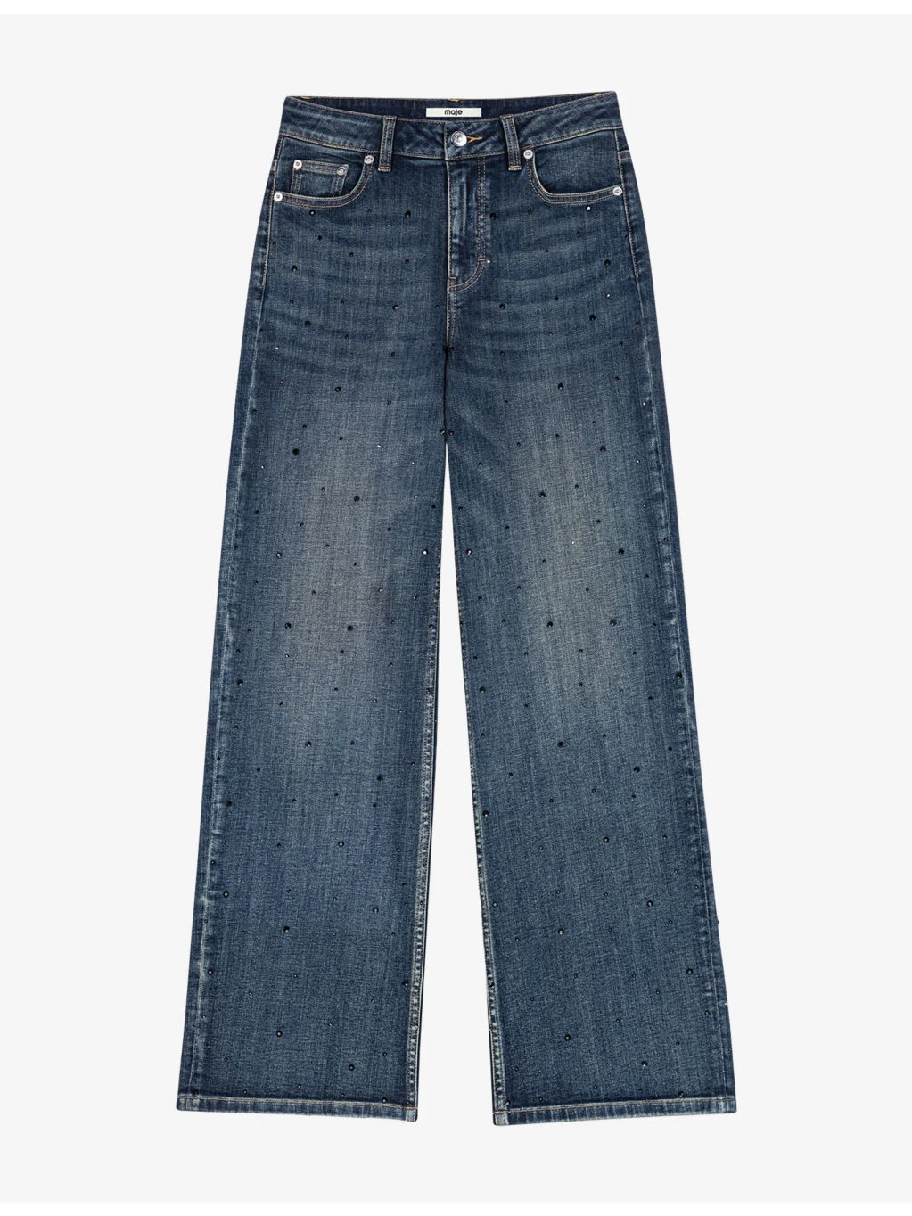 Gucci Rhinesto maje Rhinestone Wide-Leg Stretch-Denim Jeans - R04692223 | REVERSIBLE
