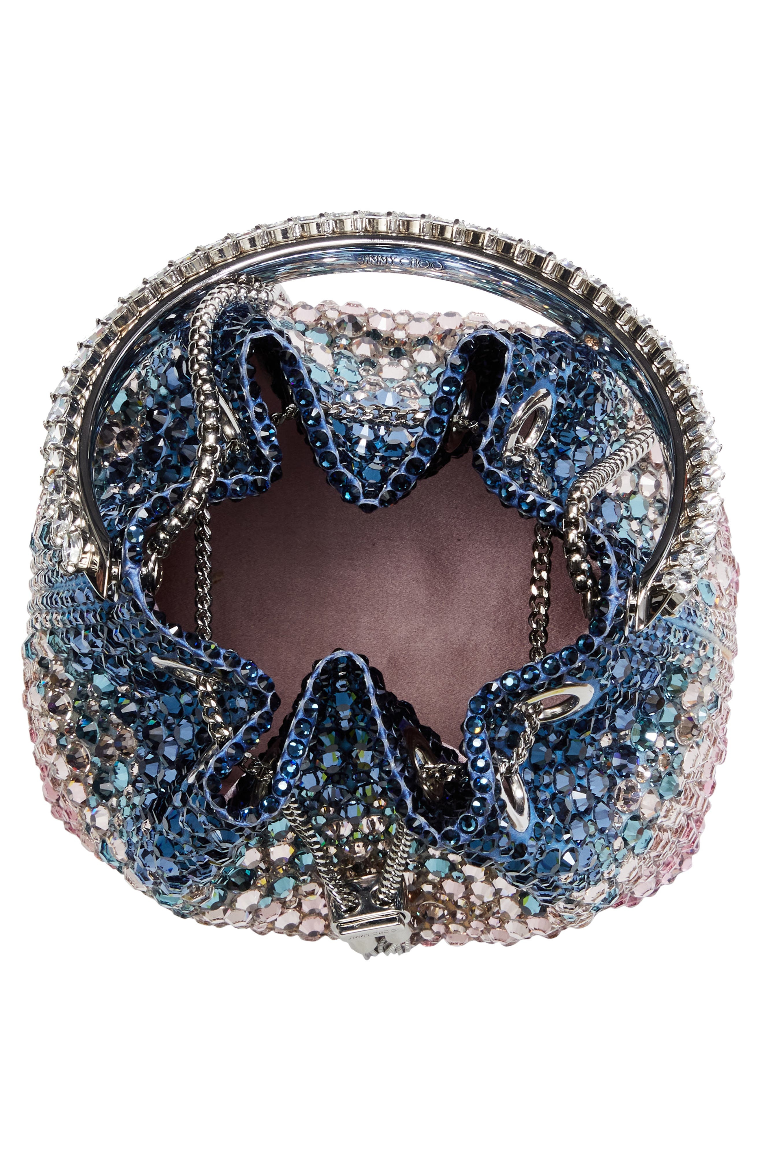 Jimmy Choo Bon Bon Crystal Embellished Drawstring Top Handle Pouch in Sunrise Mix at Nordstrom - 3