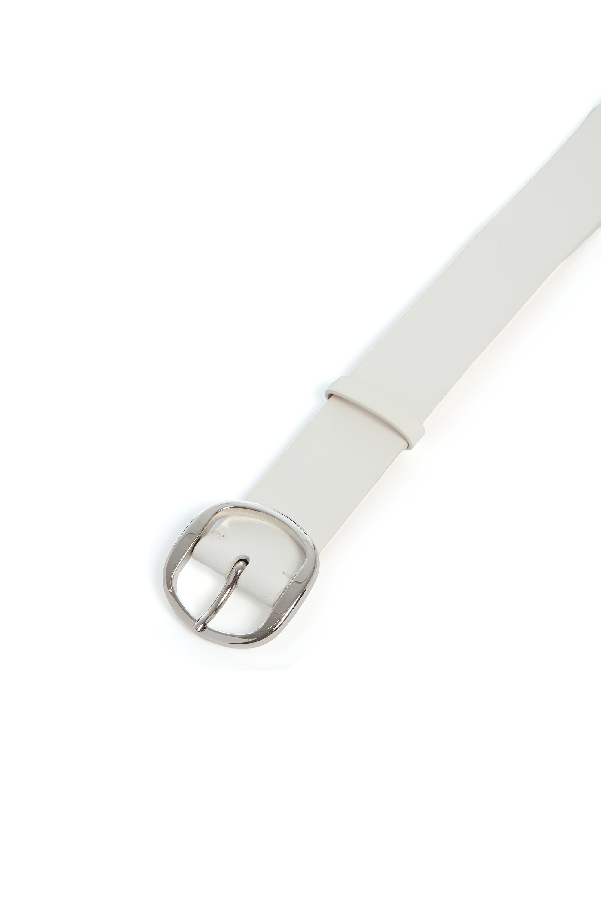 Elster Buckle Belt in Ivory Leather - 3