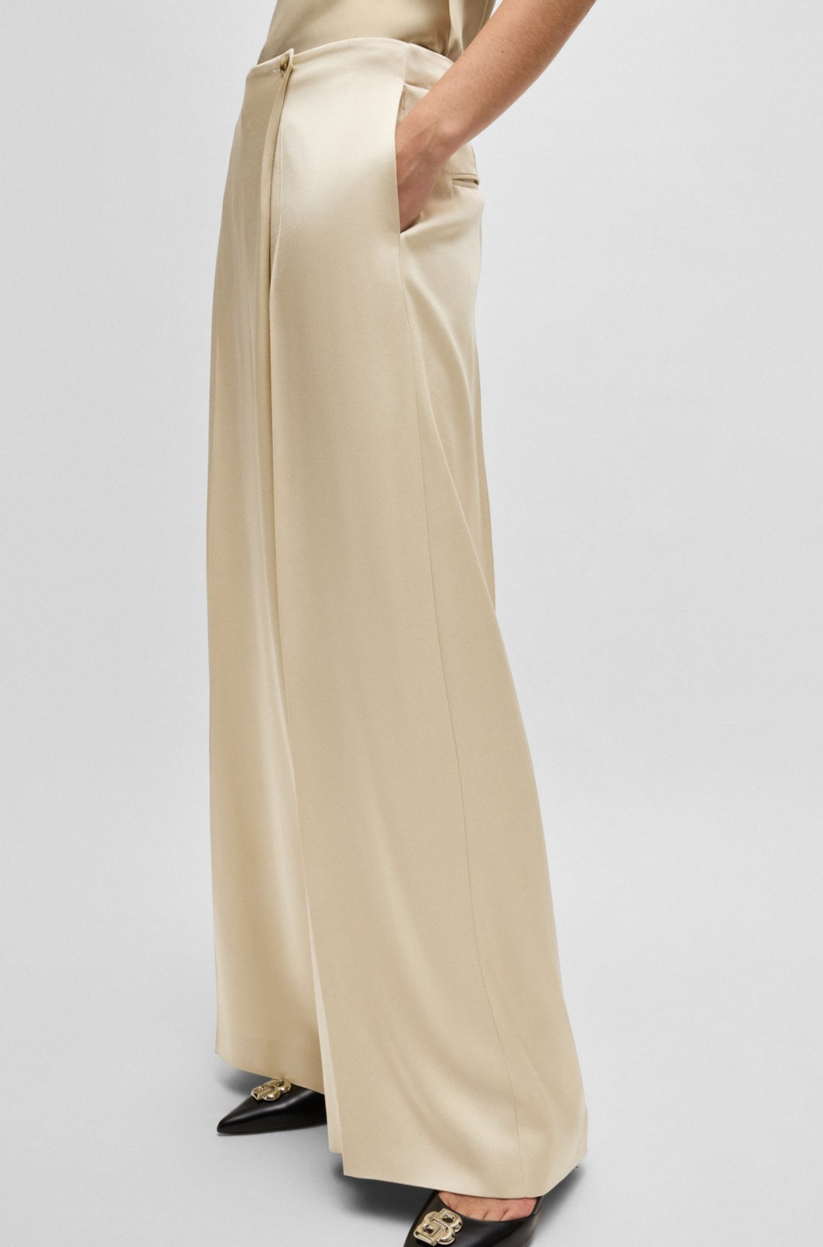 REGULAR-FIT WIDE-LEG TROUSERS WITH WRAP EFFECT - 5