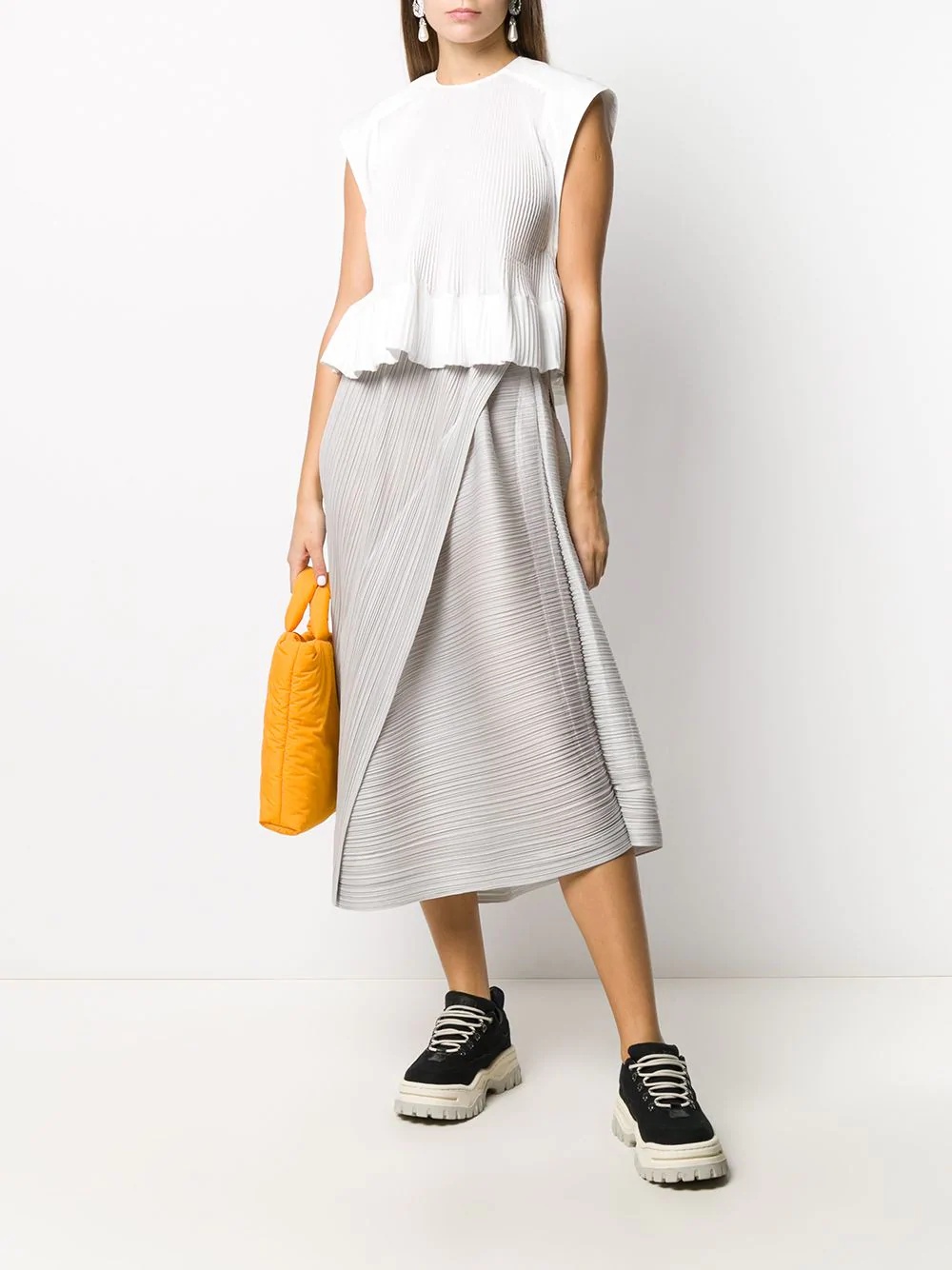 wrap-style pleated skirt - 2