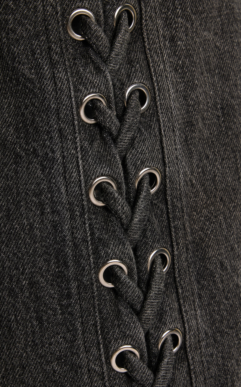 Denim Lace Leg Pants black 5