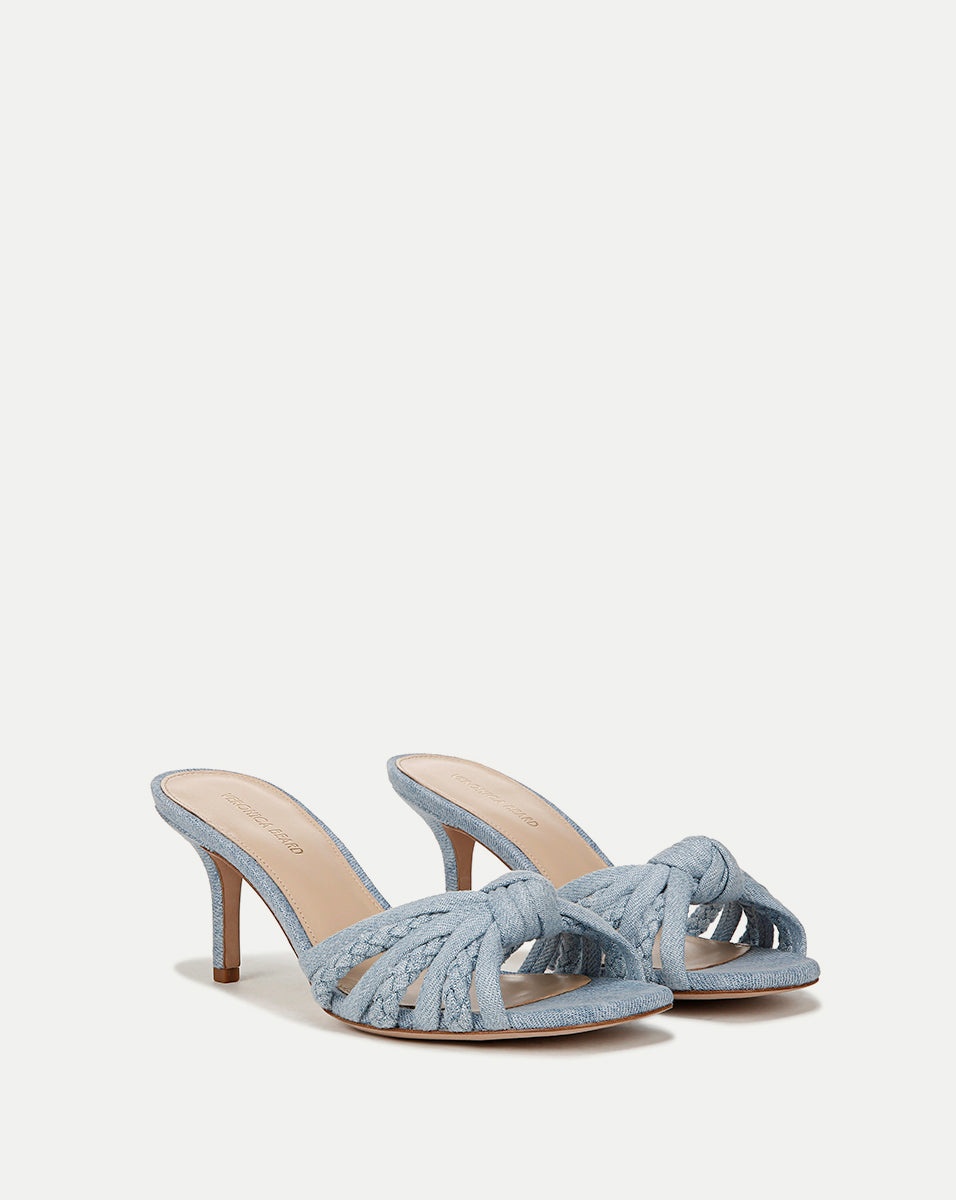 MISA DENIM KNOT-FRONT SANDAL - 2